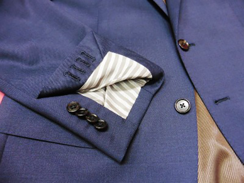 オーダースーツ袖のボタン